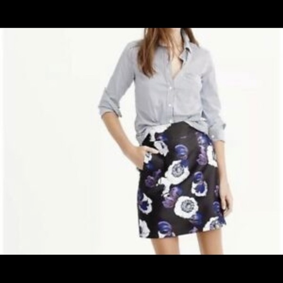 J. Crew Dresses & Skirts - J Crew A Line In Violet Poppy Skirt Size 4.